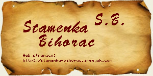 Stamenka Bihorac vizit kartica